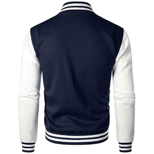 Custom Logo Vintage Wool Chenille Embroidery Stand Collar Hooded Streetwear Baseball Letterman Pattern Varsity Jacket <b>Men</b> - Product Image 4
