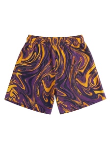 Shorts d'entraînement pour hommes, taille haute unie, avec cordon de serrage, en toile polyester/coton, imprimé numérique, coupe-vent, tricoté pour le sport - Product Image 2