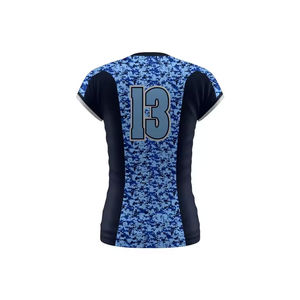 Maillot de volley-ball pour hommes, respirant, séchage rapide, léger, performance sportive, 100% polyester, col en V, manches courtes, logo personnalisé - Product Image 2