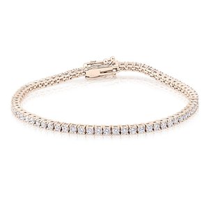 Pulsera de tenis de oro de 14K con diamantes cultivados redondos certificados por IGI, engaste pavé, cadena elegante para bodas y fiestas, joyería fina para mujer - Product Image 3