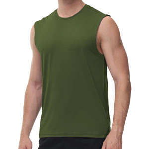Camisetas sin Mangas de Alta Calidad para Hombre, Camiseta sin Mangas Elegante, Transpirable, de Secado Rápido, Cuello Redondo, para Fitness, Deportes, Gimnasio, Camisetas sin Mangas a la Moda - Product Image 5