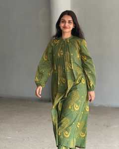 Designer Discharge Print Kaftan Style Cotton <b>Kurti</b> With Pant Set - Product Image 3