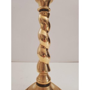 Luxurious Crafted Brass Candlestick Holder Twisted Design Hexagonal Base Durable Metal Home Decoration - Product Image 4