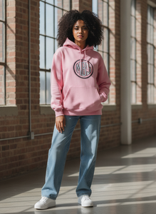 Sudadera con Capucha Rosa de Algodón Pesado con Logotipo Personalizado, Ajuste Regular, 100% Algodón, Forro Polar, Estilo Urbano, Unisex, con Pedrería, Venta al por Mayor para Otoño - Product Image 5