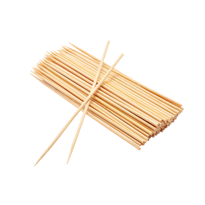 Brochetas de madera para barbacoa, desechables, duraderas, de bambú natural, sin recubrimiento, mango de madera. - Product Image 1