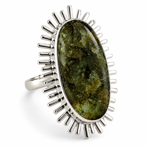 Antique Look Labradorite 925 Sterling Silver Rings <b>Natural</b> <b>Stone</b> Bohemian Style Bezel Set AJ <b>Jewelry</b> Wholesale Manufacturer - Product Image 3