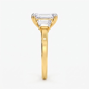 Bague en diamant Trinity de luxe plaquée or 14K 10K, 2,5 carats, diamant cultivé en laboratoire et naturel, bijoux fins minimalistes pour cadeau d'anniversaire - Product Image 5