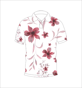 Polo con estampado floral blanco para hombre, camiseta de golf informal de manga corta con flores rojas, moda de verano - Product Image 1
