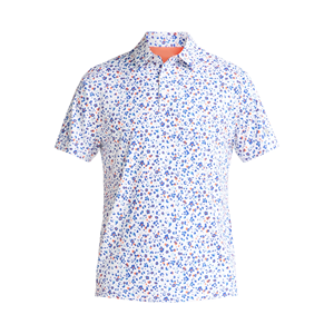 Polos de hombre de alta calidad, cómodos, de corte ajustado, con estampado, manga corta, cuello vuelto, de BD. - Product Image 1