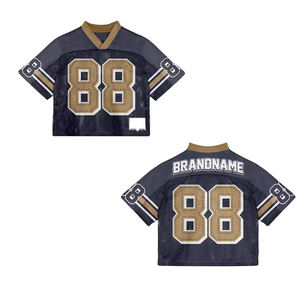 Maillot de sport vintage en mesh personnalisé pour homme, prêt à être expédié, style streetwear, pour football, basketball, ou t-shirt de football. - Product Image 1