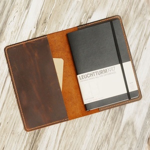 Personalized A5 Notebook Cover Portfolio Handmade Distressed Genuine <b>Leather</b> <b>Diary</b> Cover LP5-0036 - Product Image 3
