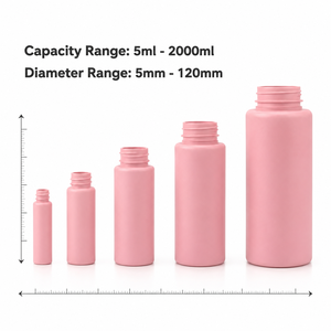 Custom PET Plastic Jar 5ml-2000ml Opaque <b>Pink</b> Color <b>Sprayed</b> Screw Lid for Vitamin Capsule Supplement Packaging - Product Image 3