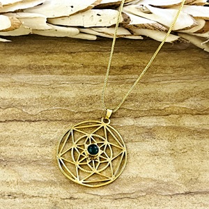 Fashionable <b>Boho</b> Merkaba Pendant Ethnic Brass Jewelry Women 18k Gold Plated Sacred Geometry Mandala Pendant Wholesale OEM ODM - Product Image 3