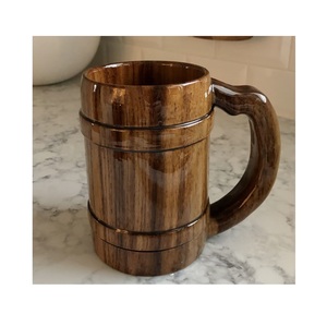 Eco Friendly Wooden Mug Handmade Solid Wood Coffee <b>Cup</b> Natural Finish Rustic Style Drinkware for Home Kitchen - Product Image 1