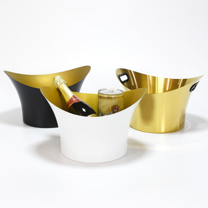 Cubetas de Champán de Acero Inoxidable Chapadas en Oro de Lujo Personalizadas, Enfriador de Metal de 9L para Cerveza, Vino y Hielo, para Enfriar Vino - Product Image 1