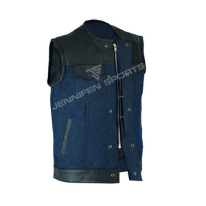 Nuevo Chaleco de Motocicleta Profesional 2026 de Alta Calidad en Cuero y Mezclilla con Múltiples Bolsillos, Cierre con Cremallera y Botones - Product Image 3