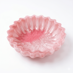 Frutero Artesanal de Resina, Tazón de Servir de Lujo con Borde Curvo, Decoración para el Hogar, para Restaurante, Ensaladas, Exhibición de Joyería - Product Image 1