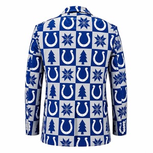 Blazer bleu imprimé de haute qualité pour homme |   Veste vintage tendance |   Veste de sport inspirée du football |   Vêtements uniques pour les fêtes et les jours de match - Product Image 2
