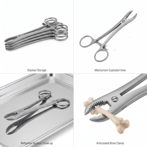 Pinzas Ortopédicas para Sujeción Ósea con Mordazas Dentadas, Trinquete Autoblocante, Instrumento de Reducción de Acero Inoxidable - Product Image 3