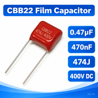 Condensateur à film polypropylène métallisé CBB22 474J 400V 0.47uF 470nF P10 P15 P20 pour alimentation CC – Stock en vrac