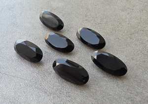 Ónix Negro Natural Facetado en Forma de Pera, Gran Forma Ovalada, Calibrado, Joyería al por Mayor, Piedra Preciosa Suelta - Product Image 3