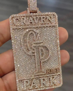 Colgante Redondo Personalizado de Moissanita con Letras, Bicolor, Estilo HipHop, Rapper, Bling, Lujo, Certificado, Plata 925, Chapado en Oro, Regalo - Product Image 1