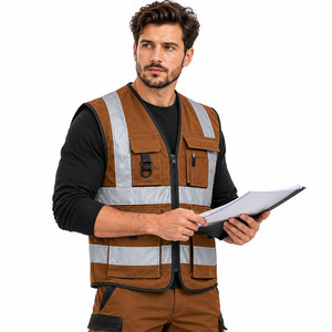 Chaleco de Seguridad No Reflectante, Estilo Básico Económico, Color Fluorescente, Poliéster Transpirable, Uniformes de Trabajo Económicos para Proyectos de Construcción - Product Image 5