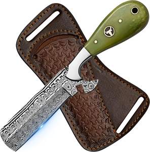 Cuchillo de Caza Personalizado OEM/ODM con Hoja Fija, Hoja de Acero de Damasco de Alta Calidad, Funda de Cuero DIY, Equipo de Caza y Camping - Product Image 1