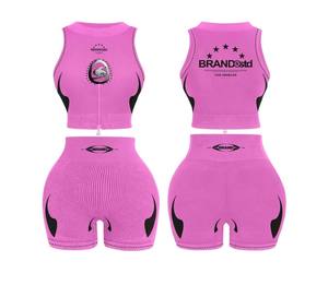 Conjunto de Ropa de Verano 2026 para Mujer, Top sin Mangas y Pantalones Cortos, Trajes de Dos Piezas para Fitness y Descanso, Fabricante de Ropa Personalizada - Product Image 6