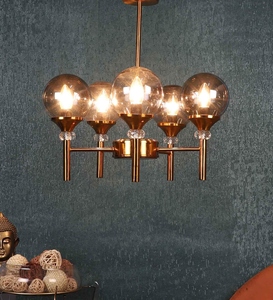 Modern Gold Glass <b>Globe</b> Chandelier Luxury Pendant Ceiling <b>Light</b> Contemporary Hanging Lamp Smoky Glass Shade Lighting Fixture - Product Image 4