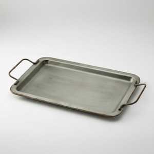 Plateau de service en métal – décoration rustique style ferme – pièce maîtresse industrielle brossée - Product Image 2