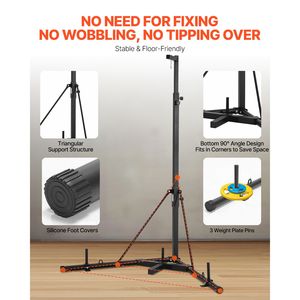 Heavy-Duty Steel Punching Bag <b>Stand</b> with Adjustable Height Hanging Workout Training Equipment Boxed Punching <b>Stand</b> <b>Weighted</b> Base - Product Image 5