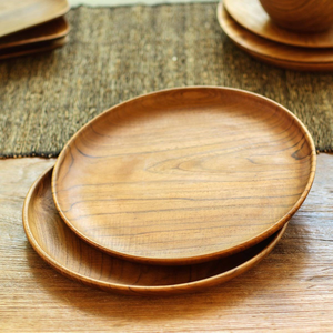 Round Eco-Friendly Wooden Dining <b>Plates</b> Classic Polished Handmade <b>Plate</b> Set Dishwasher & Microwave Safe - Product Image 4