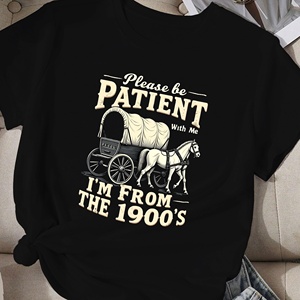 เสื้อยืดผู้หญิงผ้าถักโพลีเอสเตอร์พิมพ์ลายลำลองดีไซน์วินเทจยุค 1900 - Product Image 3