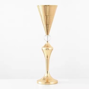 Art Deco Brass Tabletop <b>Vase</b> Gold Finish Handmade Decorative Flower Pot for Home Interior Design - Product Image 1