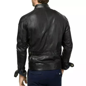 <b>Men's</b> Fashionable Leather <b>Jackets</b> Smooth High Street Stylish Look Customized Size Black Leather <b>Jacket</b> for <b>Men</b> - Product Image 5