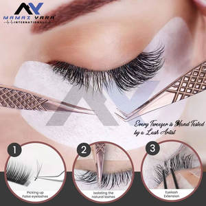 Kit Profesional de Pinzas para Pestañas, Juego de 6 Piezas de Pinzas para Pestañas de Acero Inoxidable con Levantador de Pestañas, Acabado Metálico Rosa - Product Image 5