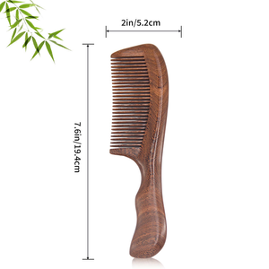หวีผมนวดธรรมชาติคุณภาพสูง หวีไม้จันทน์ หวีไม้ทำมือ ป้องกันไฟฟ้าสถิตย์ หวีซี่ห่าง งานฝีมือธรรมชาติ - Product Image 3