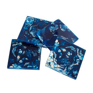 Portavasos redondo de bambú de estilo clásico para café y té con posavasos de resina epoxi, posavasos de lujo ecológicos de Fashion Craft India - Product Image 4