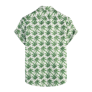 เสื้อเชิ้ตแขนสั้นลายจุดพิมพ์ดิจิทัลสีกรมท่าสำหรับผู้ชาย ผ้าฝ้าย 100% ไม่หด ระบายอากาศได้ดี เหมาะสำหรับวันหยุดฤดูร้อน - Product Image 2