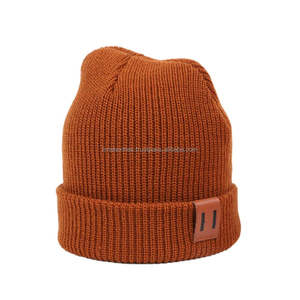 Custom Logo Wholesale Factory Supply Chunky Cable Knit Beanie Fleece Lined <b>Thermal</b> Winter Warm Hat Outdoor Bows 100% <b>Wool</b> Unisex - Product Image 4