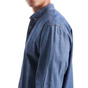 Camisa Vaquera Personalizable para Hombre, Tela Vaquera Cómoda, Algodón al por Mayor - Product Image 5