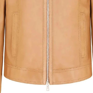 Chaqueta de Cuero Personalizada con Cuello Alto de Lona, Color Sólido, Transpirable, Estilo Urbano para Hombre, Invierno - Product Image 5