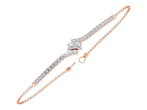 EtherStar Jewels - Brazalete de Diamantes con Diseño de Curva en S de 1.0 Quilates en Oro de 18K para Mujer - Product Image 2