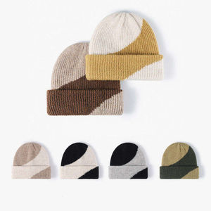 Comfortable <b>Men</b> Beanie <b>Caps</b> Color Striped Design Customized Logo Made <b>Winter</b> Hats 100%Cotton Adults Unisex Beanie <b>Cap</b> - Product Image 2