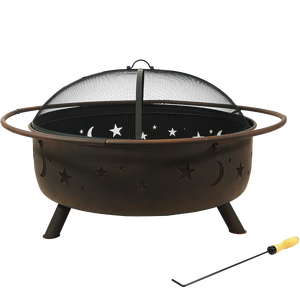 41.5 pouces grand foyer extérieur en acier personnalisé haute température rouille patine finition écran d'étincelle pour la cuisson en plein air réchauffement - Product Image 5