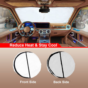 Pare-soleil rond Roadpower, protection réfléchissante pour pare-brise de voiture, réduit la chaleur et améliore le confort à l'intérieur de la voiture - Product Image 3