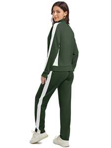 New Design High Quality Women's Customizable Two Piece Solid Casual Short Tracksuits Hooded Breathable Winter Gym Sports Wear - Product Image 5