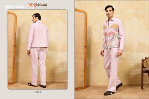 Colección de Conjuntos de Chaqueta de Manga Larga y Pantalón sin Coser de Terciopelo/Seda Khadi con Bordado de Cadena, a la Moda, de Proveedor de Surat - Product Image 4