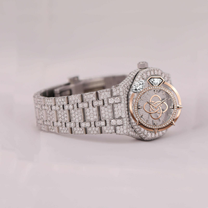 Montre de luxe pour homme en moissanite haut de gamme, pierres VVS, bracelet entièrement pavé - Product Image 2
